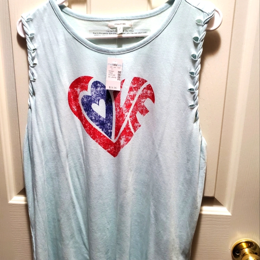 Maurices NWT XXL braided sleeve tee